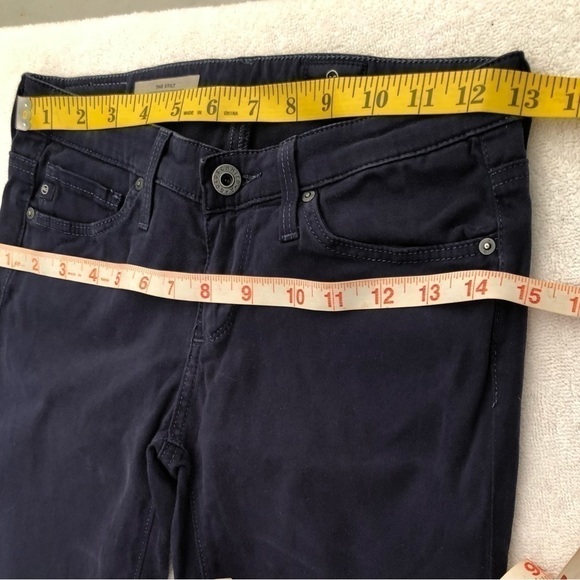 AG The Stilt Cigarette Leg Skinny Jeans Navy Blue Stretch Midrise Size 24 R - Picture 6 of 9